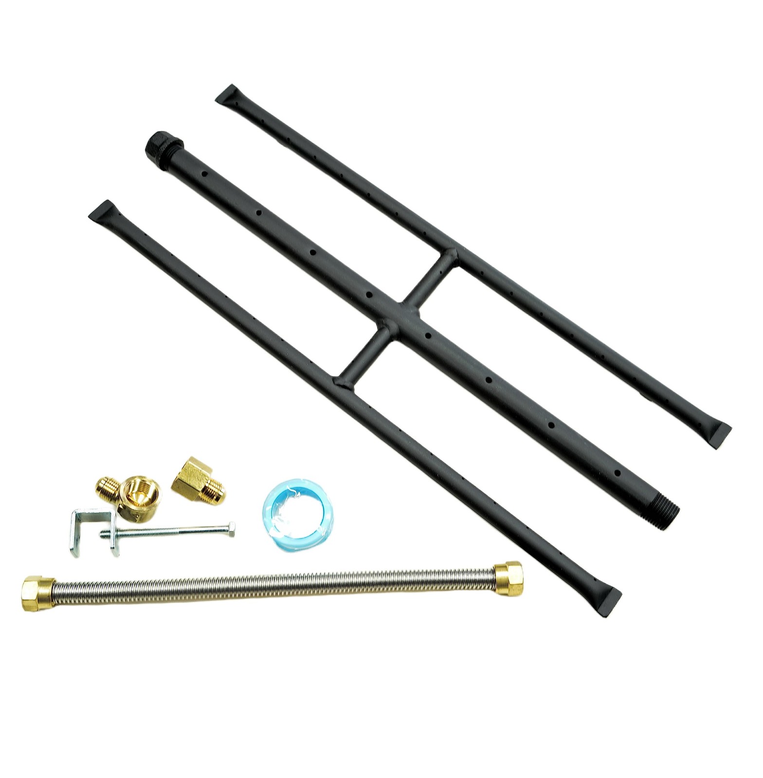 1 PCS Rectangular Gas Fire Pit Fireplace HBurner Stainless Steel 18 Inch