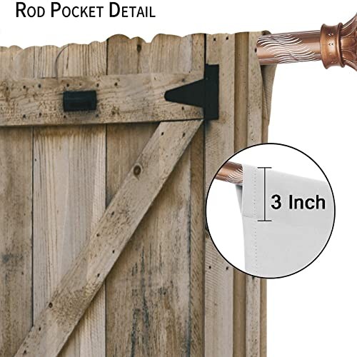 Rustic Wooden Barn Door Blackout Windows 26″W x 84″L (Pack of 2) Style-3