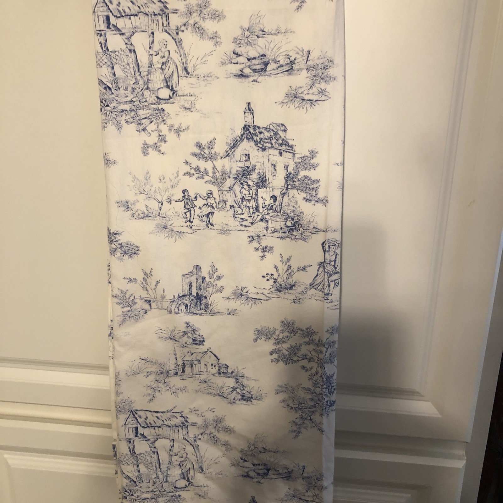 Country Curtains Pair Classics Blue Toile Unlined Curtain Panels 48x 63