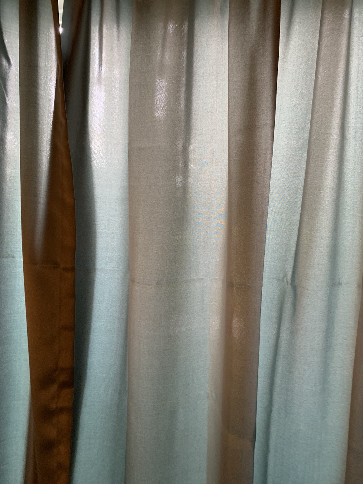 2 Panels Lichtenberg Rod Pocket curtain 52” X 63” Smokey Blue-Lt Filtering
