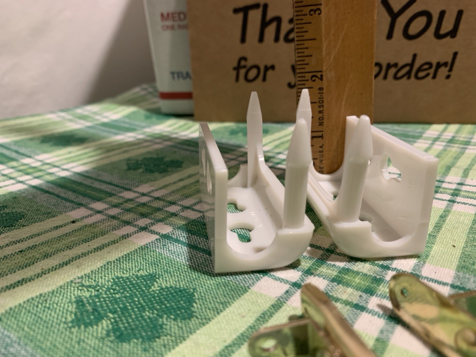❤️Inside Mount Curtain Valance Rod Bracket Lot Of End Pieces White Plastic