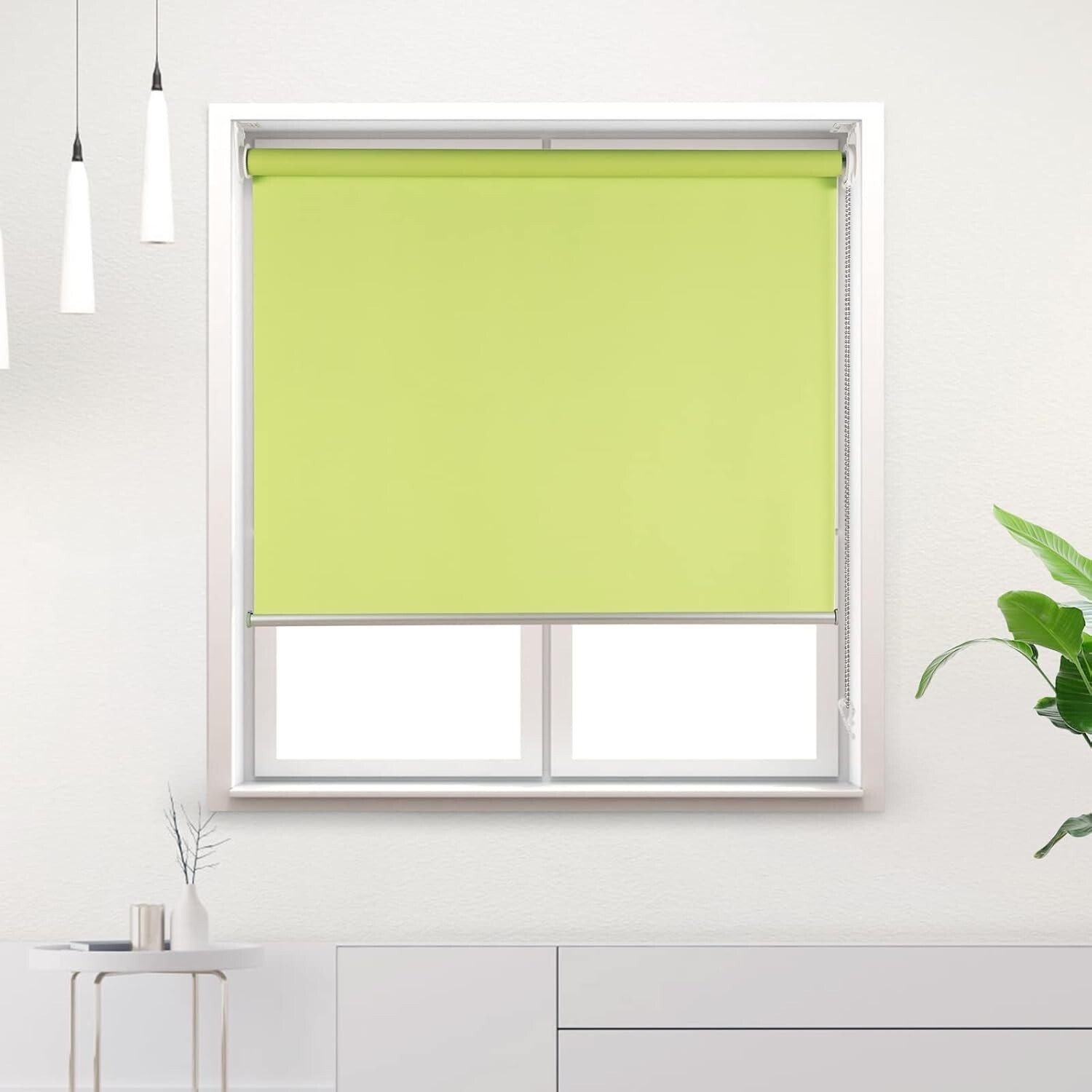 23″W x72″H 100% Blackout Roller Window Shades/Blinds with Thermal Insulated Lime