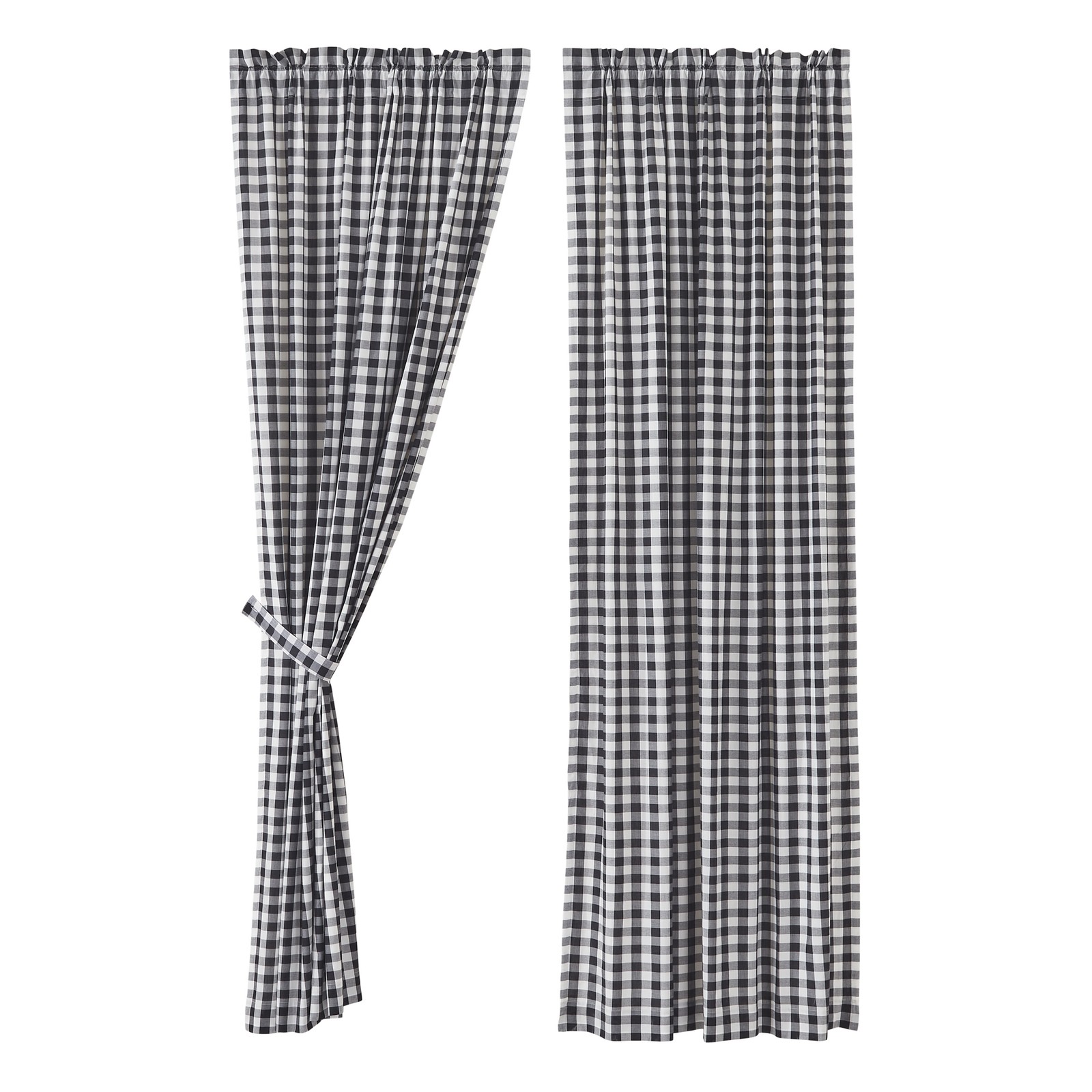 Panels Annie Buffalo Black Check Farmhouse 96×50 Set of 2 Curtains VHC Brands