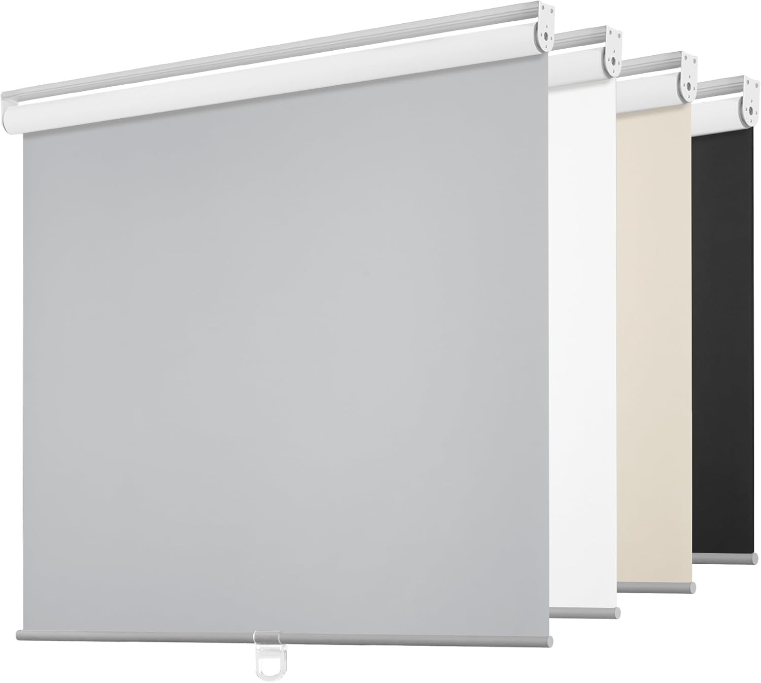 Cordless 100% Blackout Roller Blinds, Thermal Insulated, Grey, 34″x72