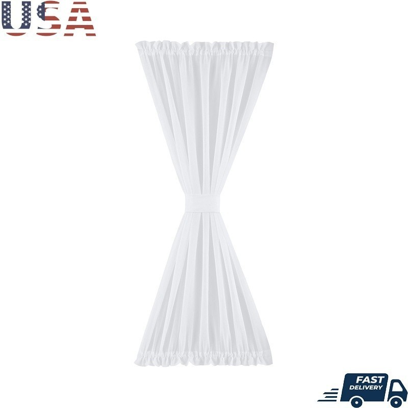 Crushed Voile Single Door Curtain Panel Semi-Sheer Light Filtering Indoor Use