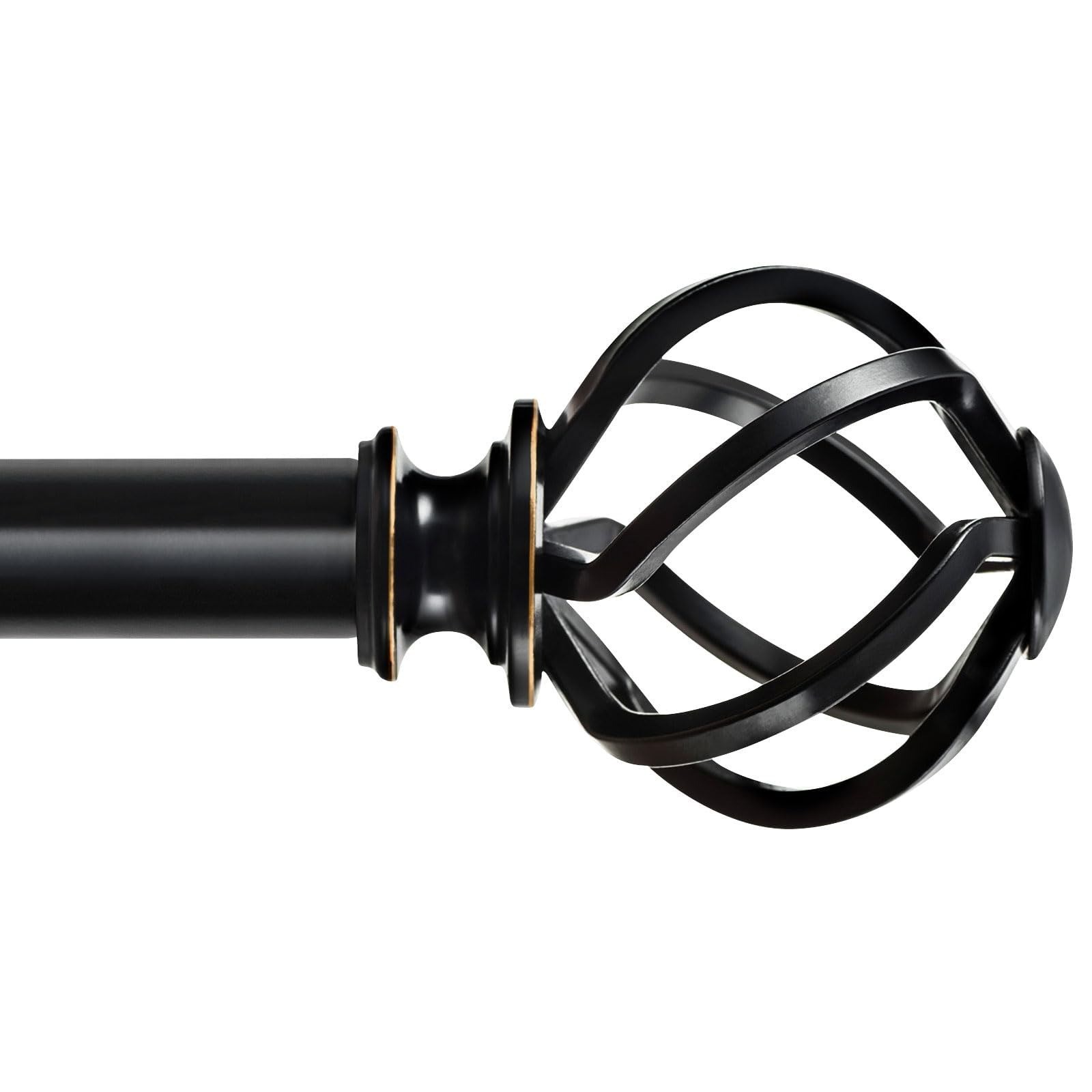 KAMANINA Replacement Finials for 1 or 7/8 Inch Curtain rods, Twisted Cage, 2pcs