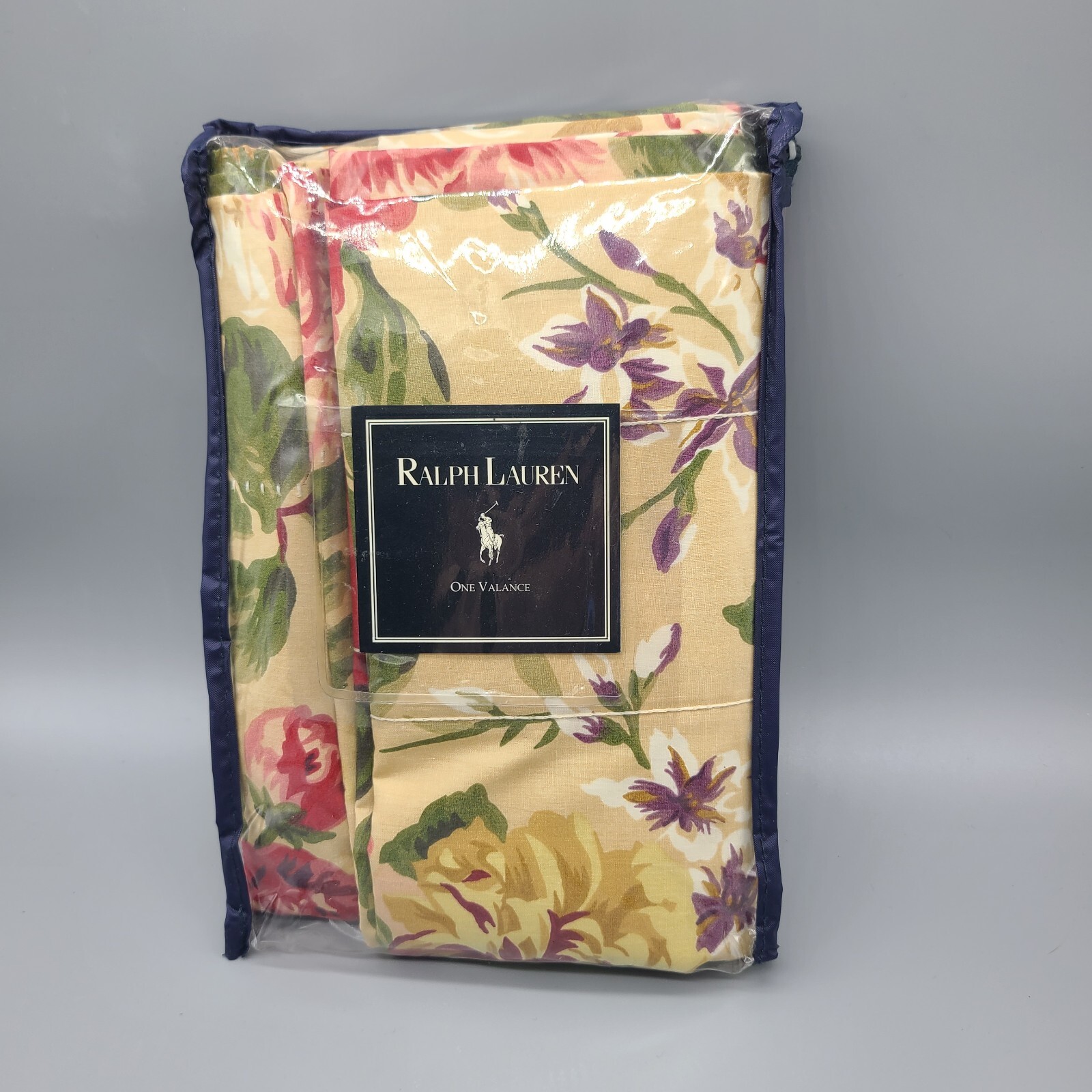 Vintage new Ralph Lauren Constance Valance cream Roses Cotton-Lined 80″ New