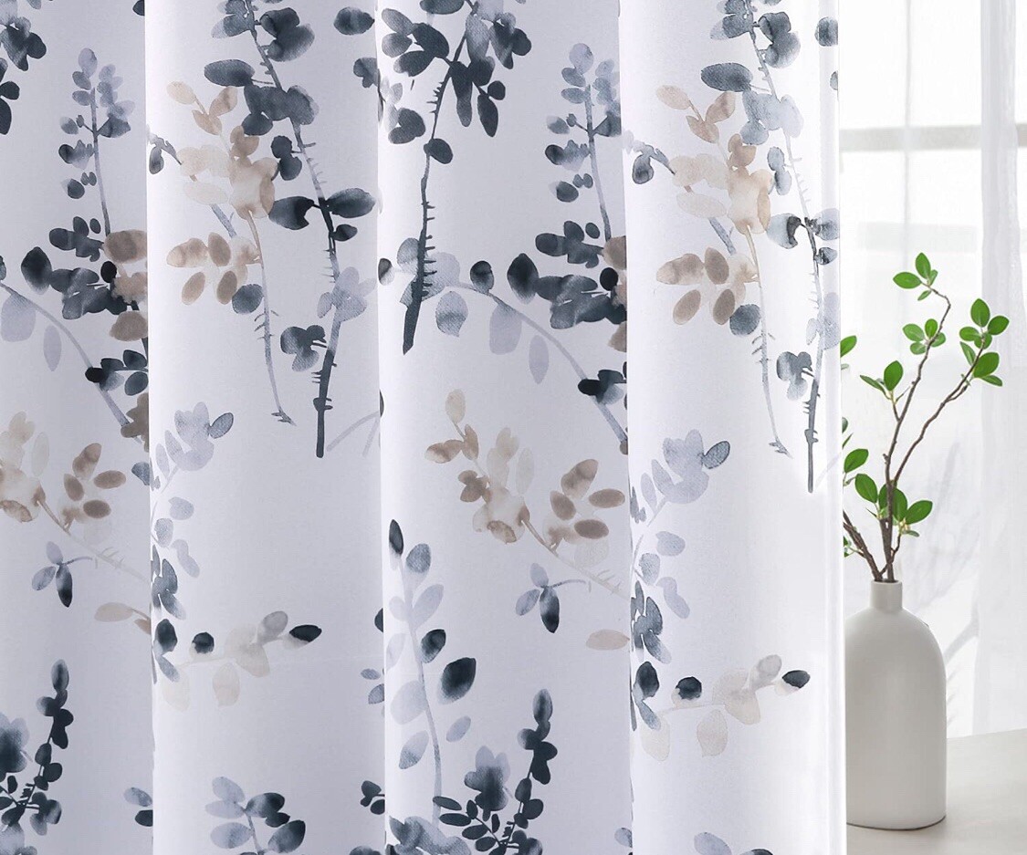 H. VERSAILTEX Window Curtains 2 Panels Blue Stone Taupe 52” x 95” NEW