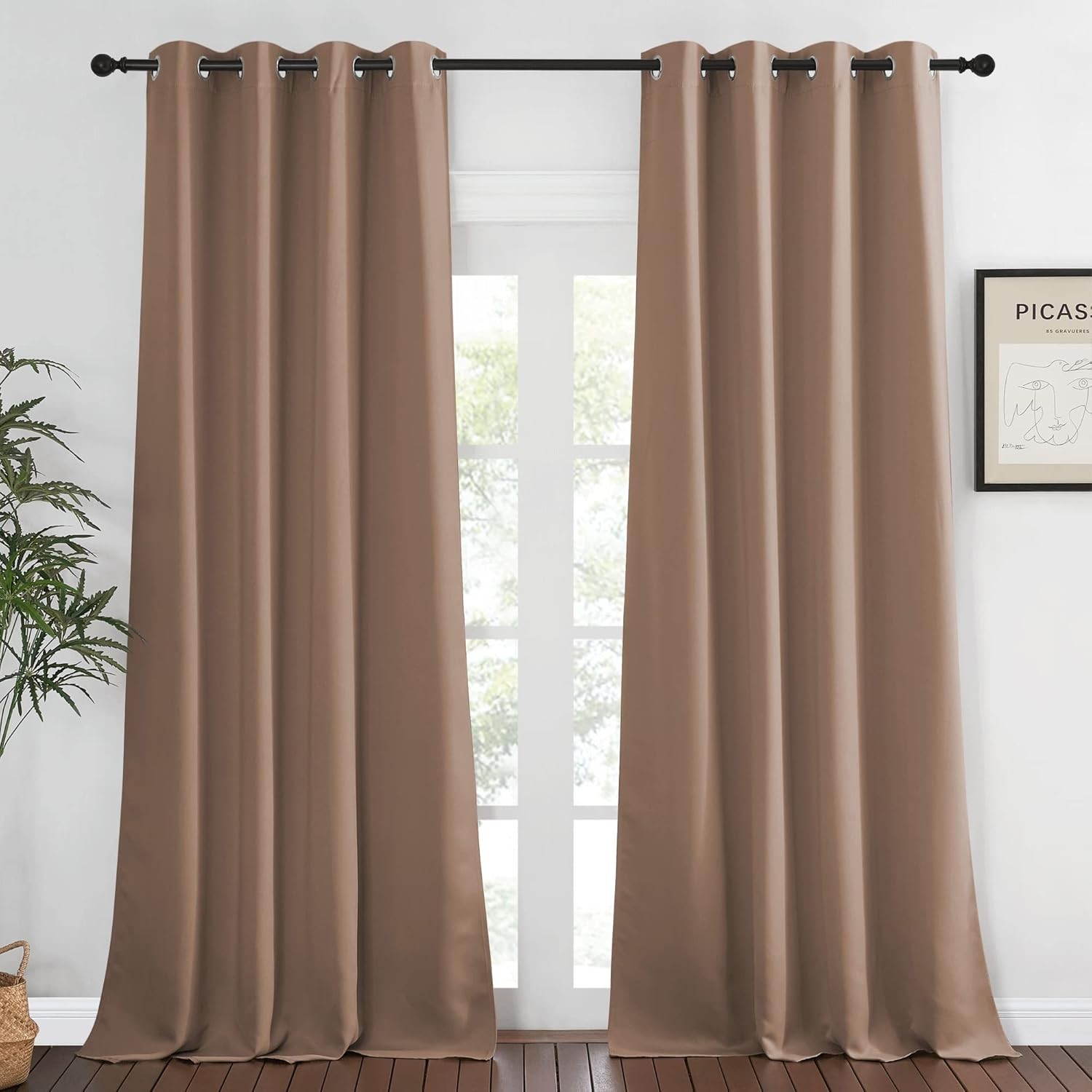 Elegant Grommet Blackout Curtain Panel in Cappuccino – 52×95 Inches