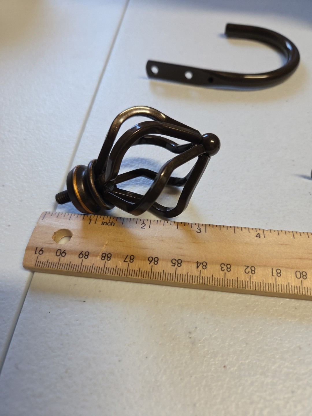 Metal Curtain Drapery Tie-back Hooks, Cage Design. Dark Brown, Hardware New