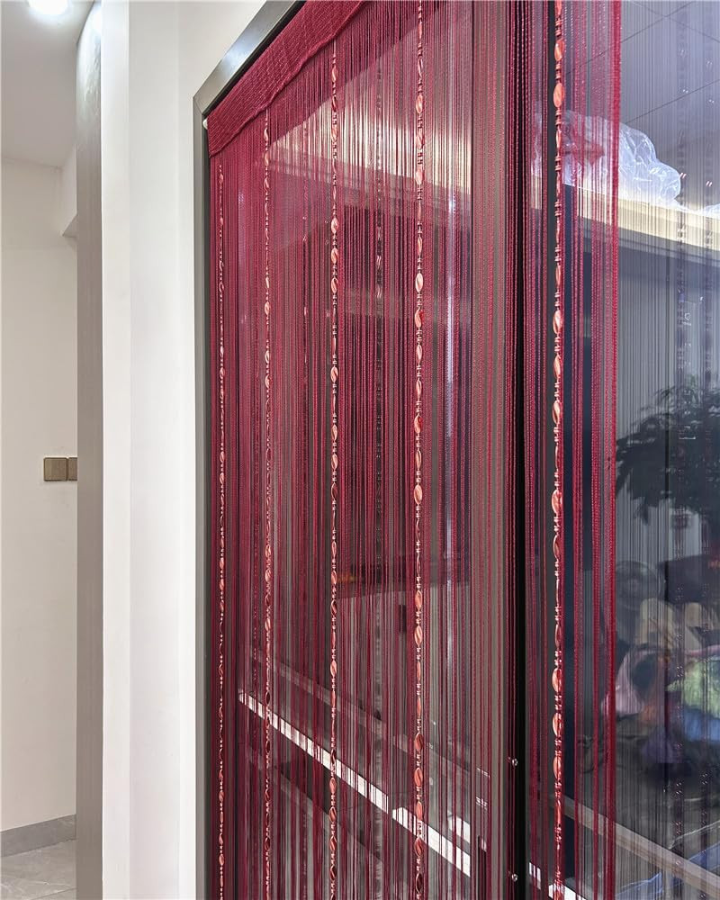 100cmX200cm Decorative Door String Curtain Beads Wall Panel Fringe Window Room D