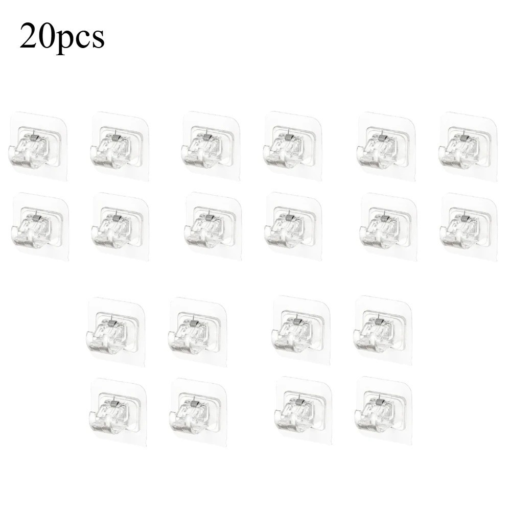 8 PCS No Drill Curtain Rod Brackets No Drilling Self Adhesive Curtain Rod Holder
