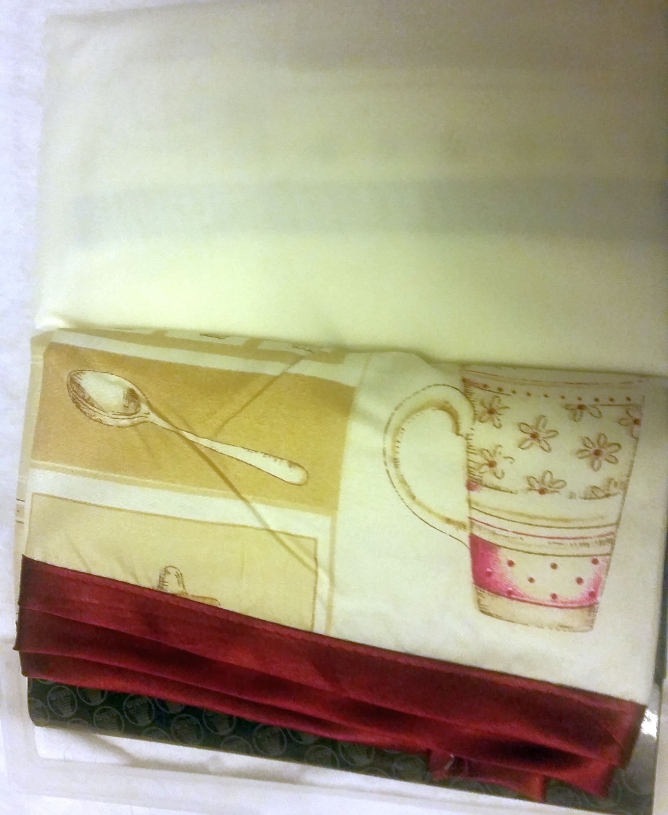 Kitchen Curtains Embellished Cottage Set (58″ x 36″) COFFEE CAPPUCCINO, Achim