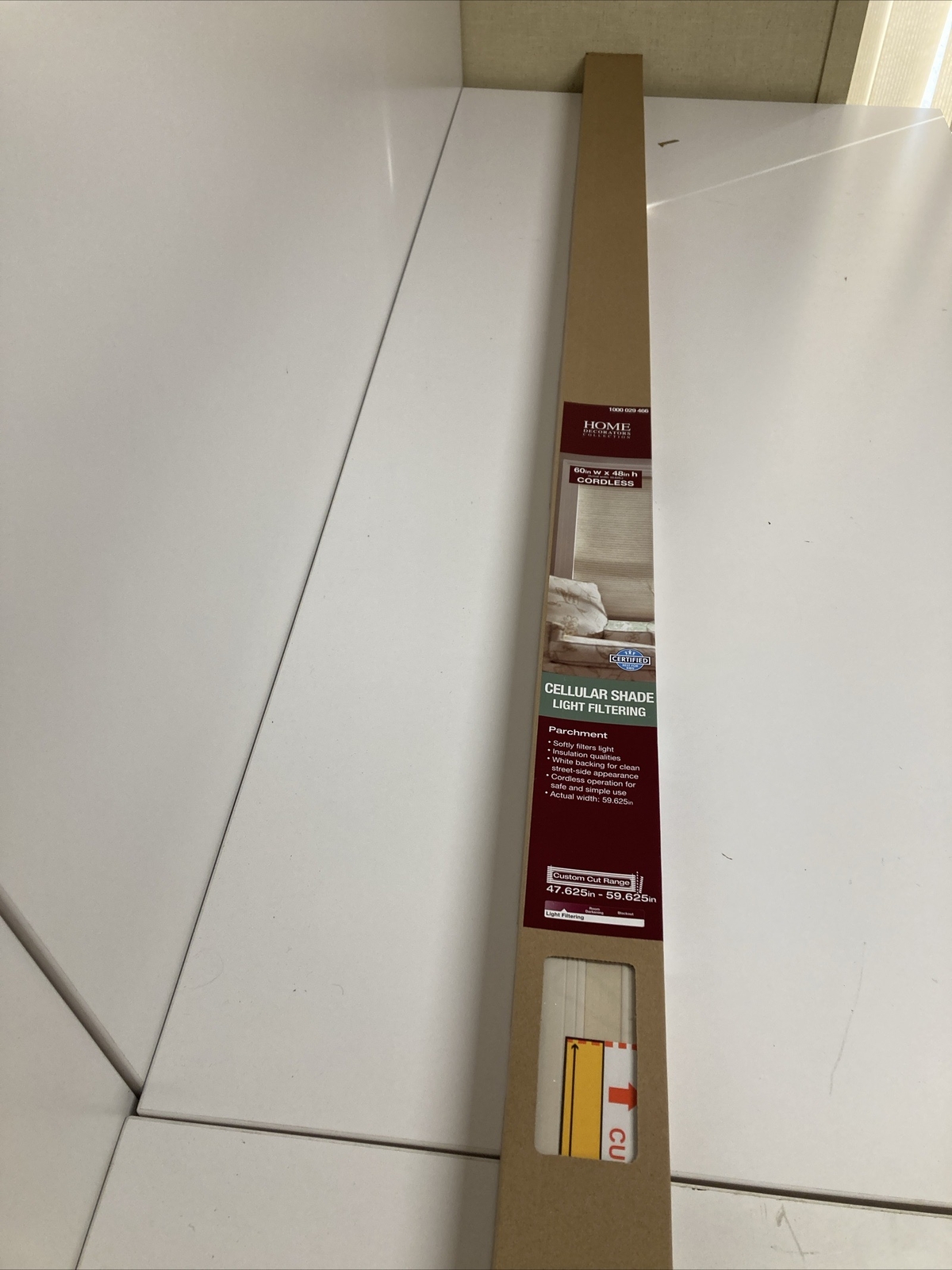 New HDC Cellular Shade Light Filtering Cordless 60 in x 48 in H Parchment