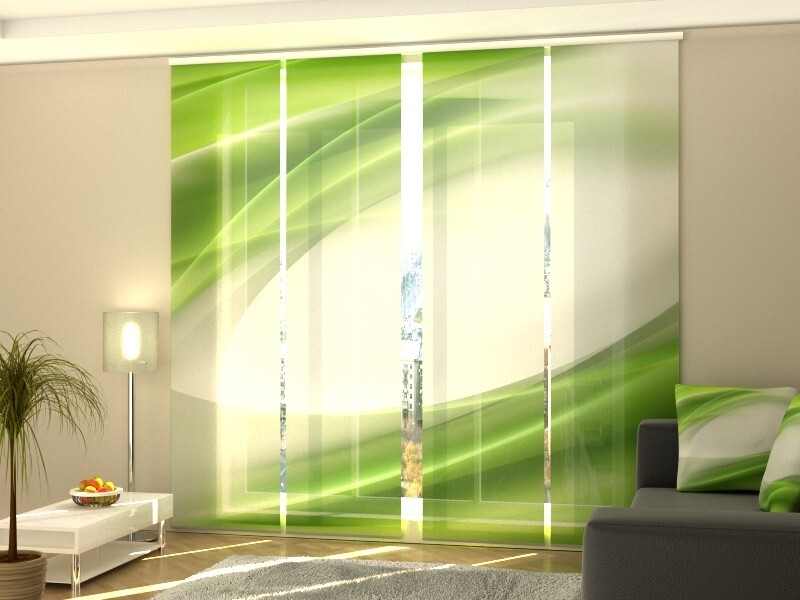 Sliding Panel Curtain Wellmira for Patio Door, any sizes – Abstraction of Lime