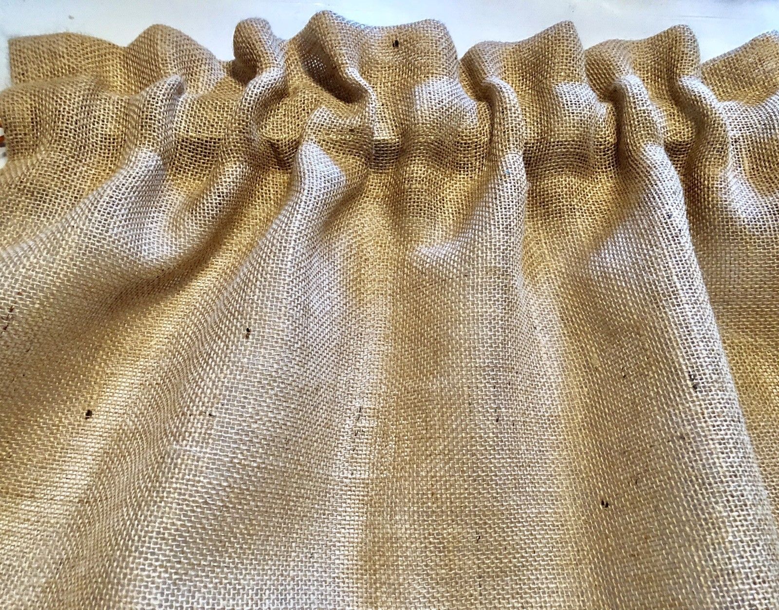 Burlap Valance, Rustic, 52″W X 15″L Primitive, Farmhouse Decor, Custom options
