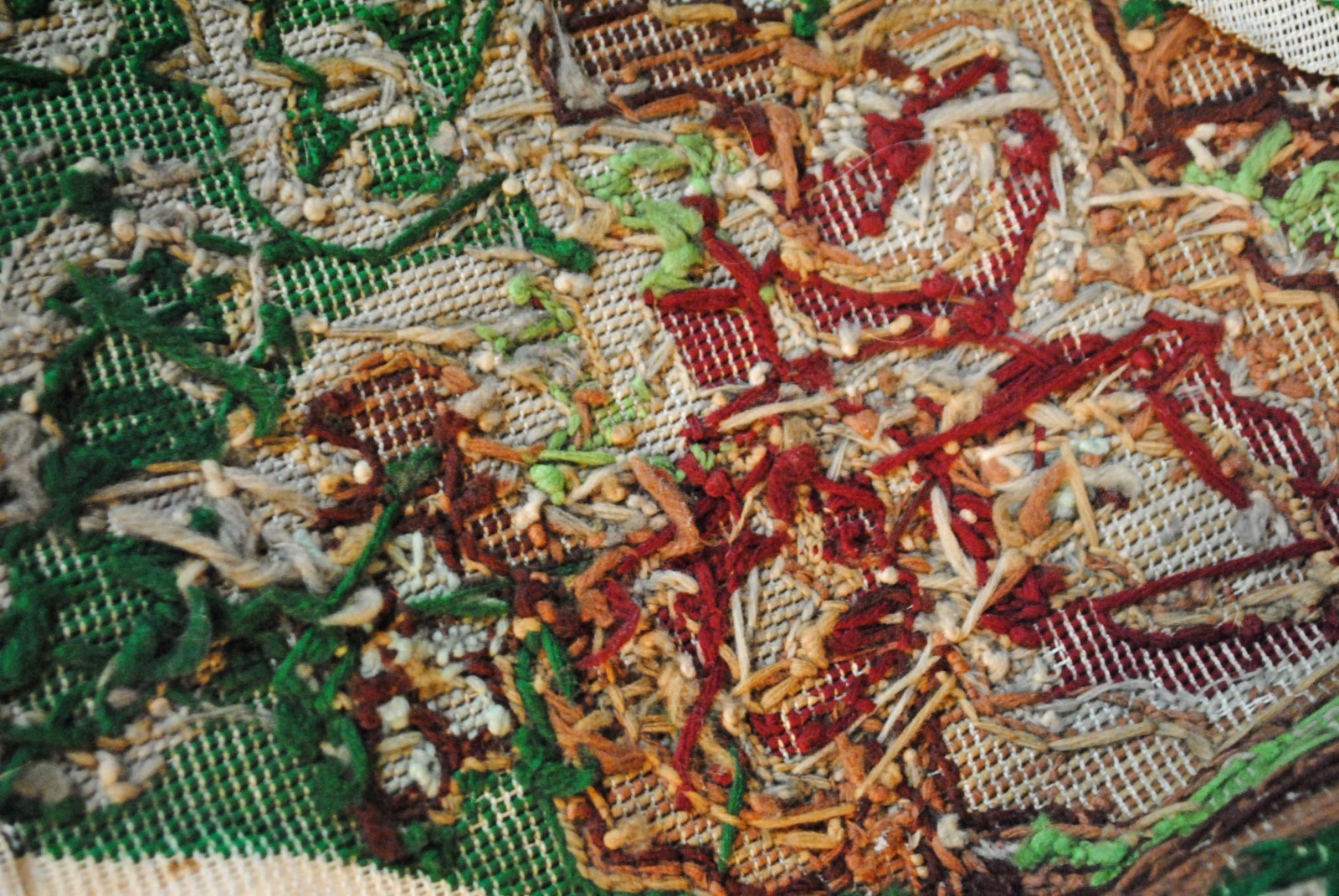 ANTIQUE NEEDLEPOINT TAPESTRY PORTIER FOR DOORWAY OR VALANCE FOR WINDOW