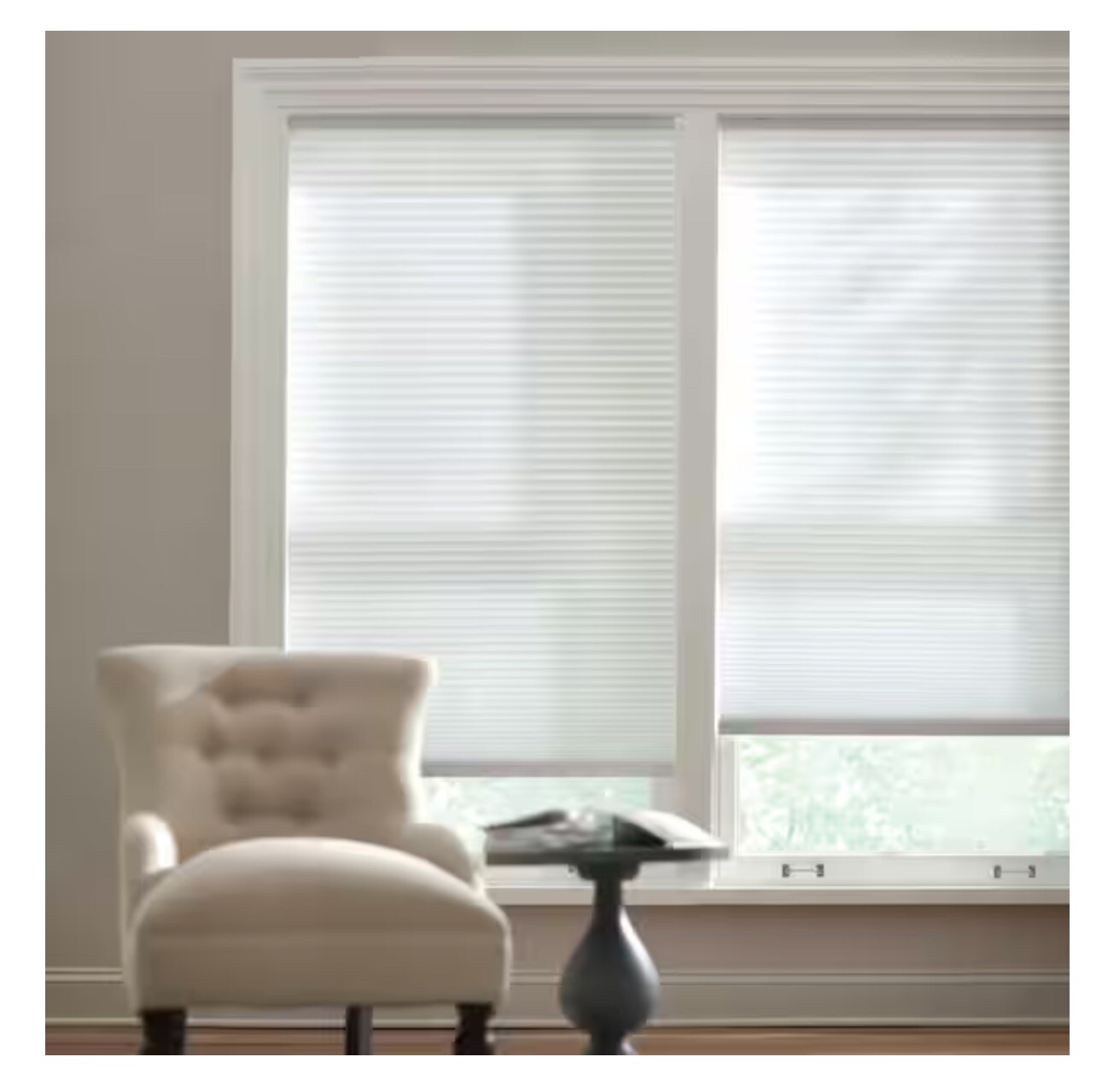 Snow Drift Cordless Light Filtering Cellular Shades (2)- 35.25 in. W x 48 in. L.