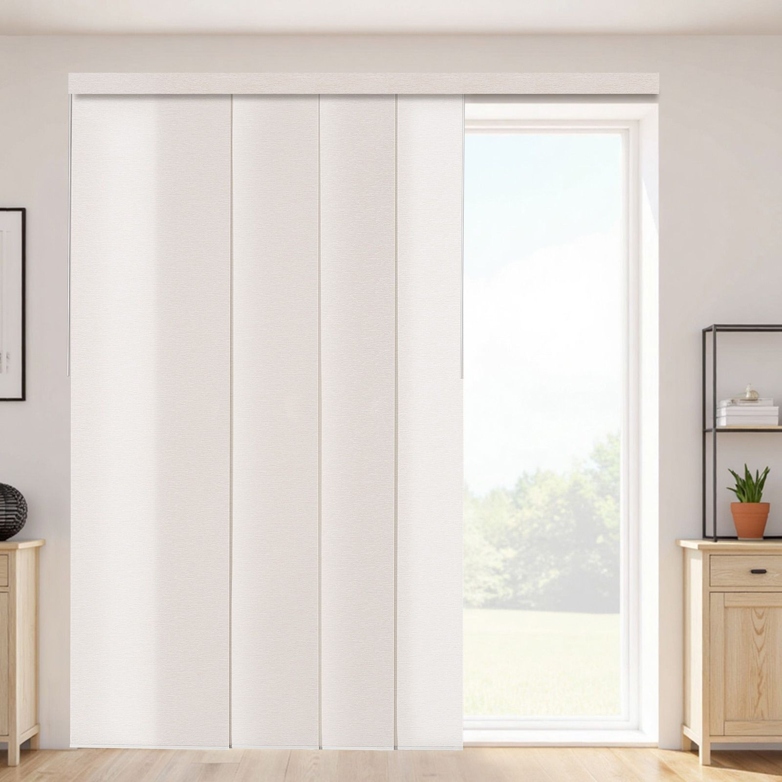 45.8-86in Extendable Vertical Panel Blinds Trim 96in for Sliding Doors