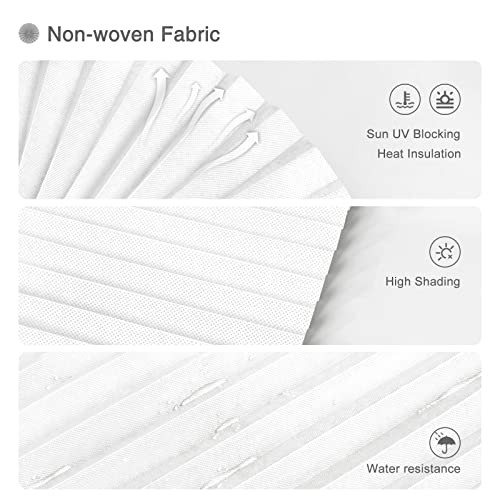 MALOKI Temporary Window Blinds, Pleated Shades 24″W x 59″H White – 1 Pack