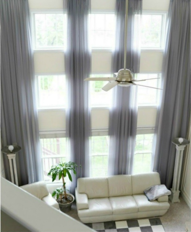 2 extra long curtains for high ceiling sheer drapes 16-24 ft custom made 2 story