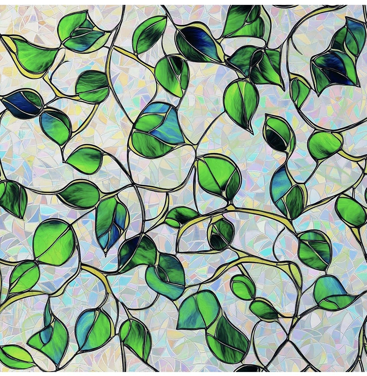 Window Privacy Film Stained Glass Decorative Static Clings Rainbow Window Tin…