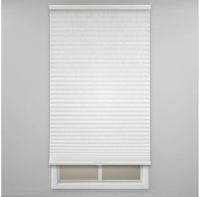 White Cordless Eco Polyester Honeycomb Cellular Shade 32in. W x 84in. L