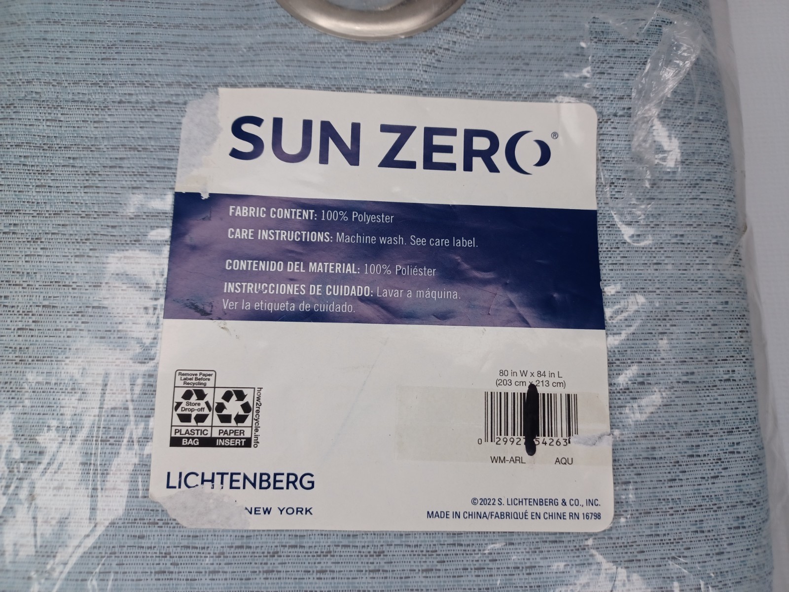 Sun Zero Lichtenberg Aqua 80″ x 84″