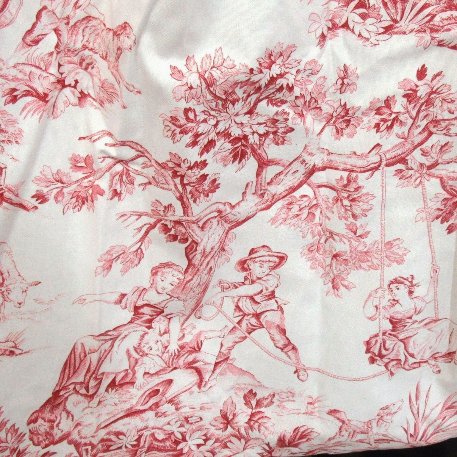 Covington Toile Custom 2pc 60 x 54 Cornice Mount Pleat Drapery Panel Set