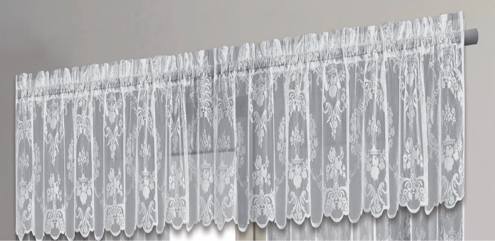 Crown Shabby Chic Lace Window Curtain Panels Vintage Lace Panels