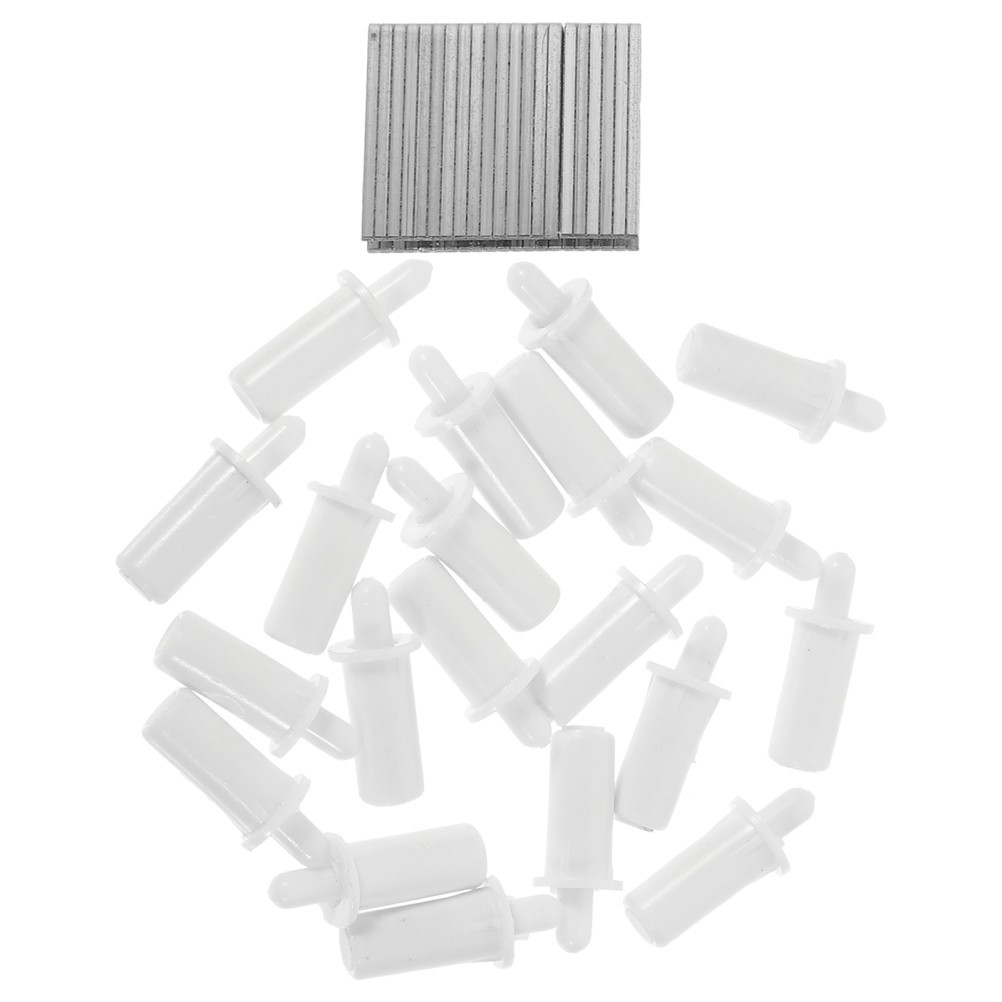 40Pcs Window Shutter Repair Pins Durable Plastic and Stainless Steel White