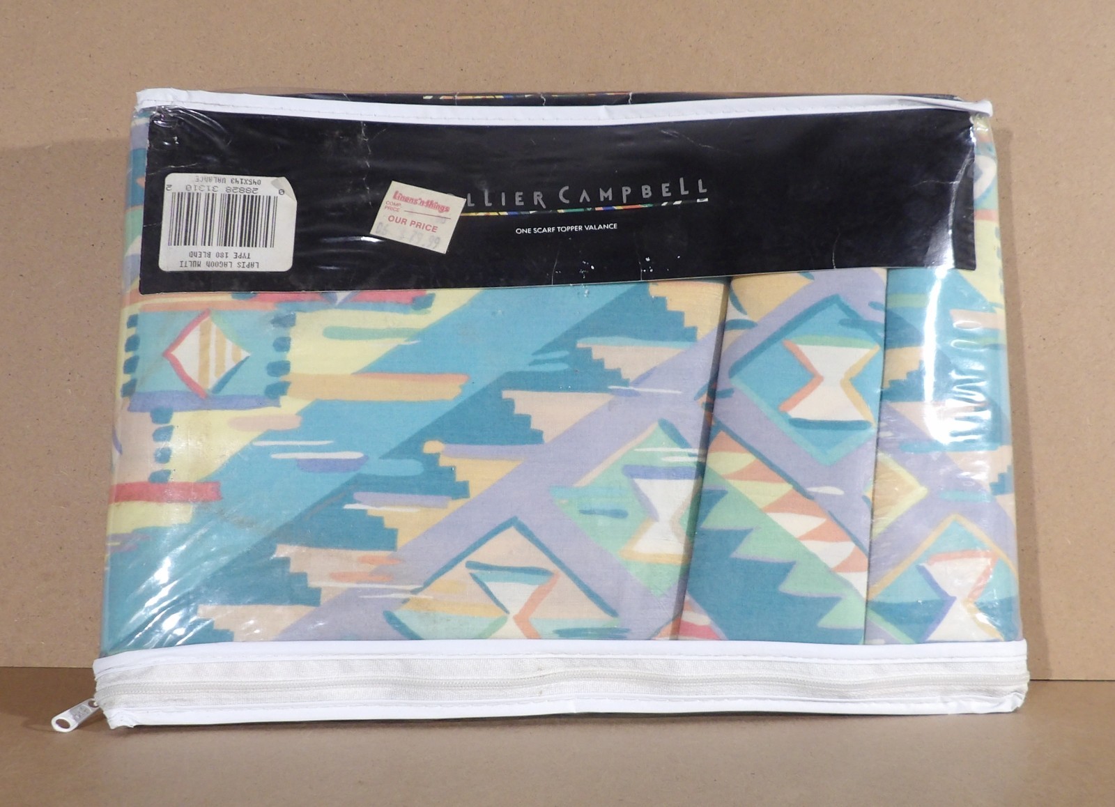 Collier Campbell Lapis Lagoon Scarf Topper Valance 45″ x 143″ Vintage 1991