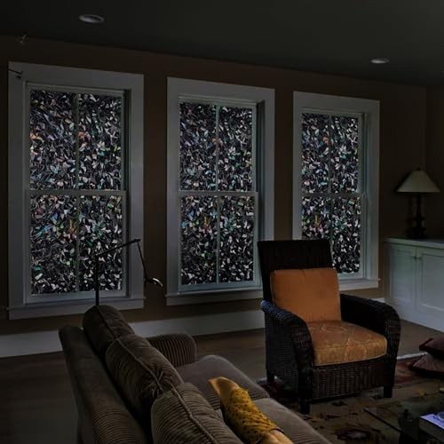 Totalout Window Privacy Film Static Cling, Decorative 23.6 x 78.7 Inch Black