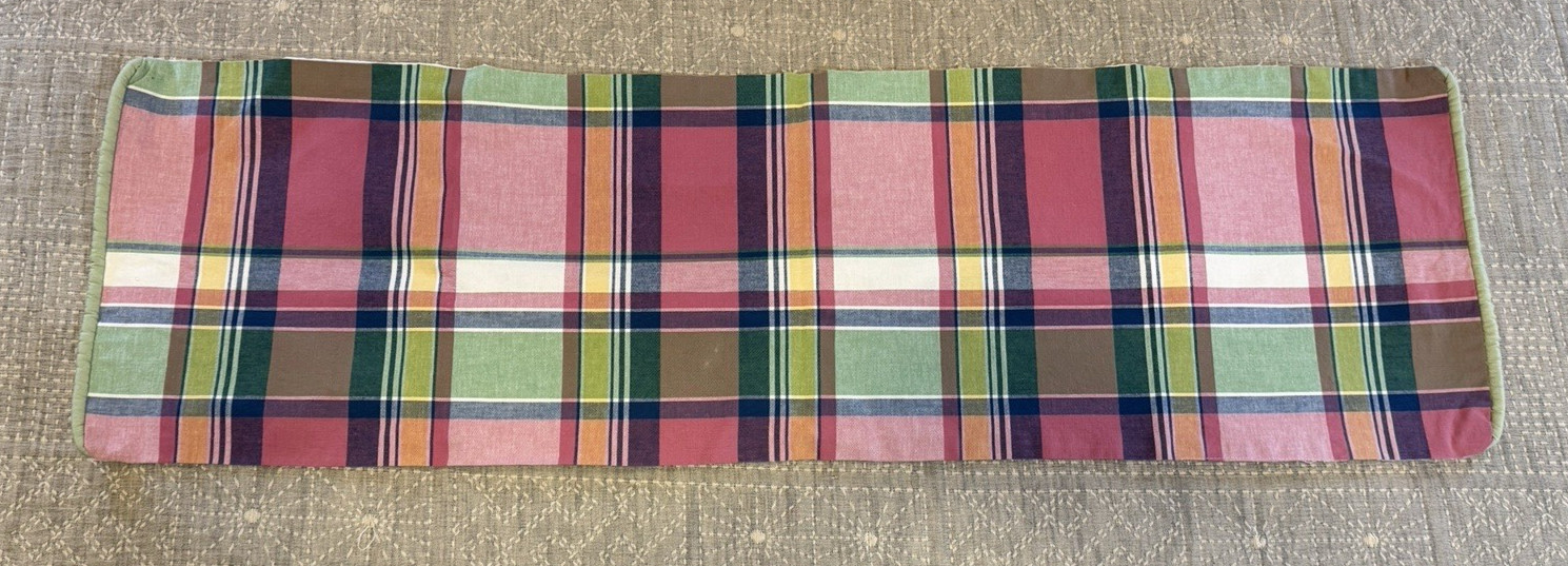 5-Piece Custom Plaid Valances Cotton Pink Green Blue Yellow Preppy EUC Curtains