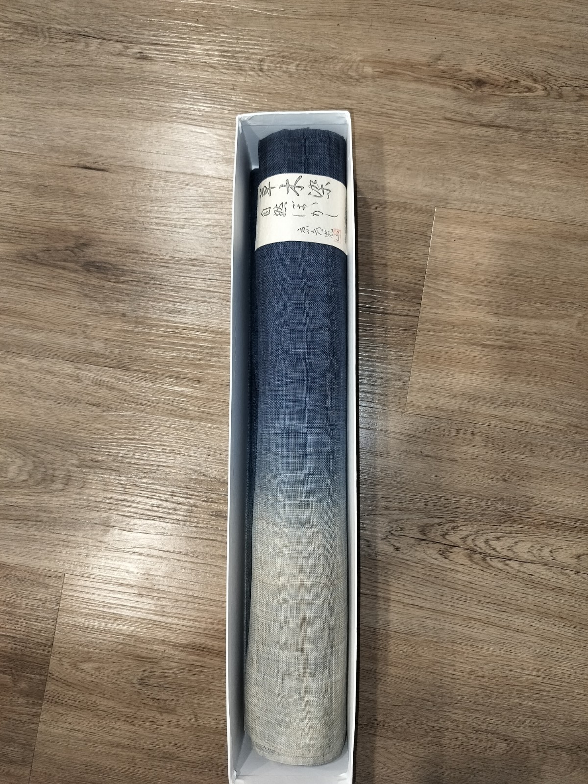 Kyoto Noren Curtain Japanese Indigo Dyed Linen Hemp Ombre Slate Blue W/Box 48×34