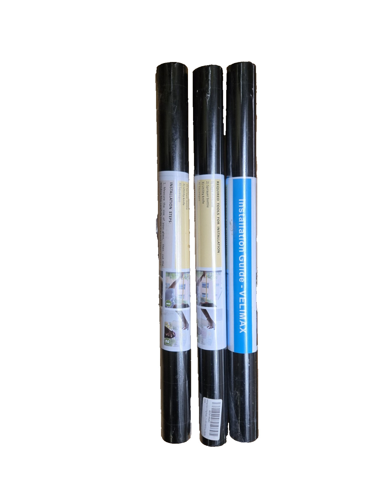 VELIMAX Static Cling Black Window Film Installation 45cmx200cm -3 rolls