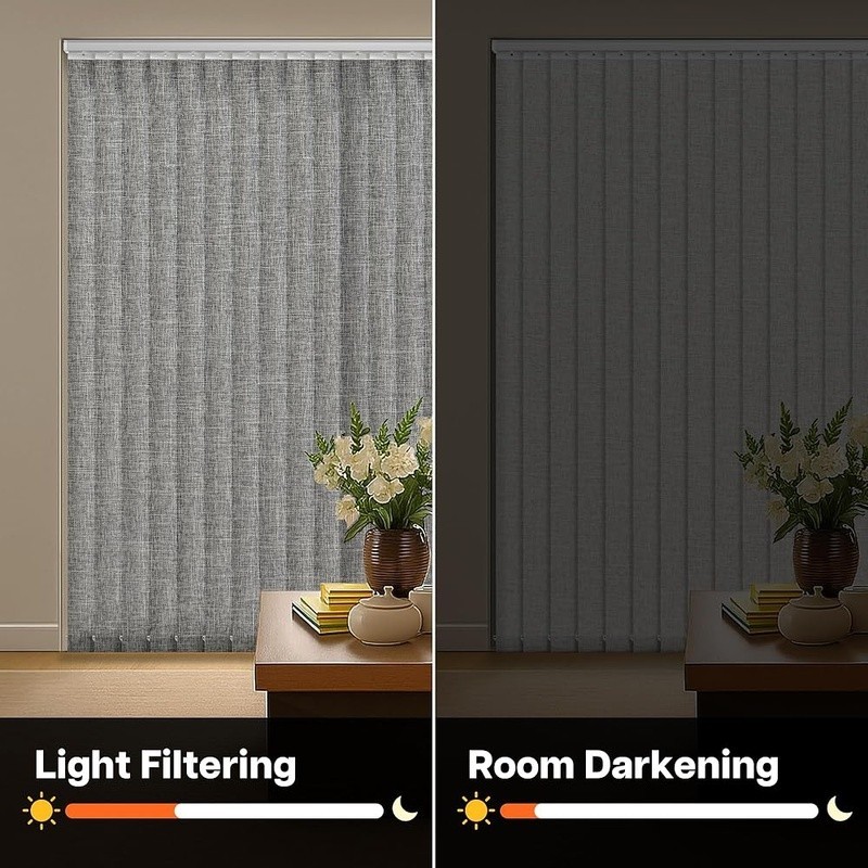 Vertical Blind Replacement Slats Durable Fabric Easy Trim Installation Privacy
