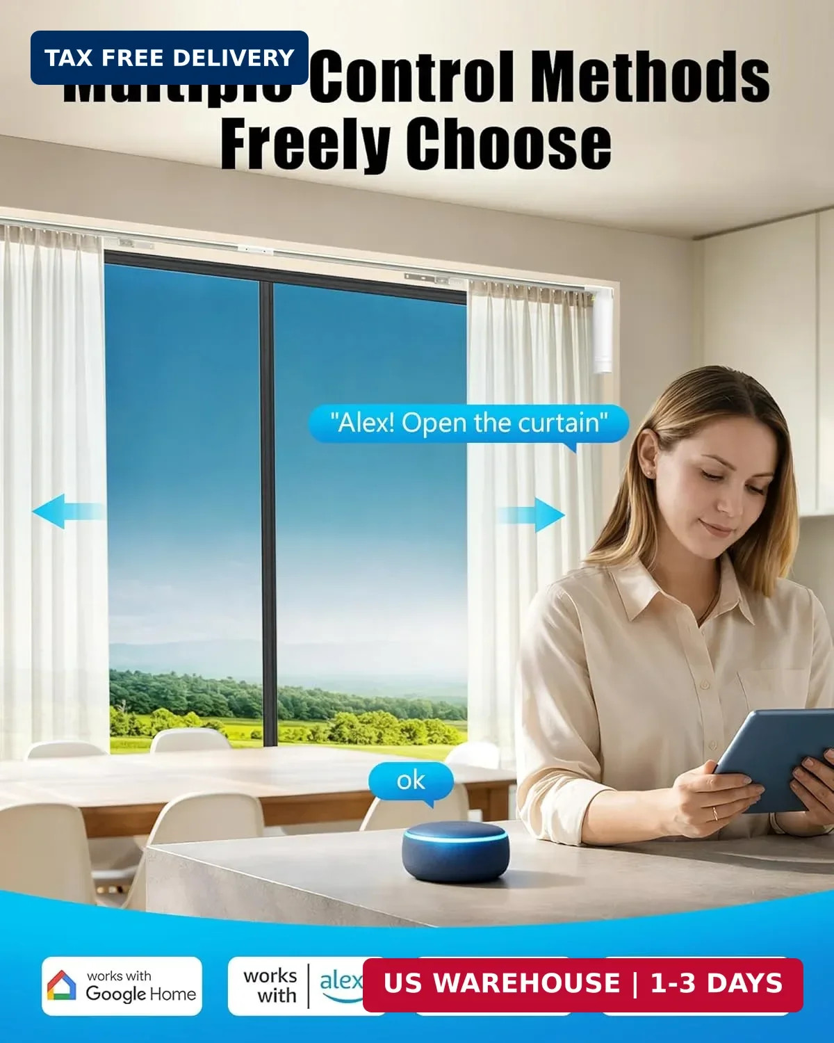 Smart Curtains System, Electric Curtain Track with Automated Rail, Motorized Cur