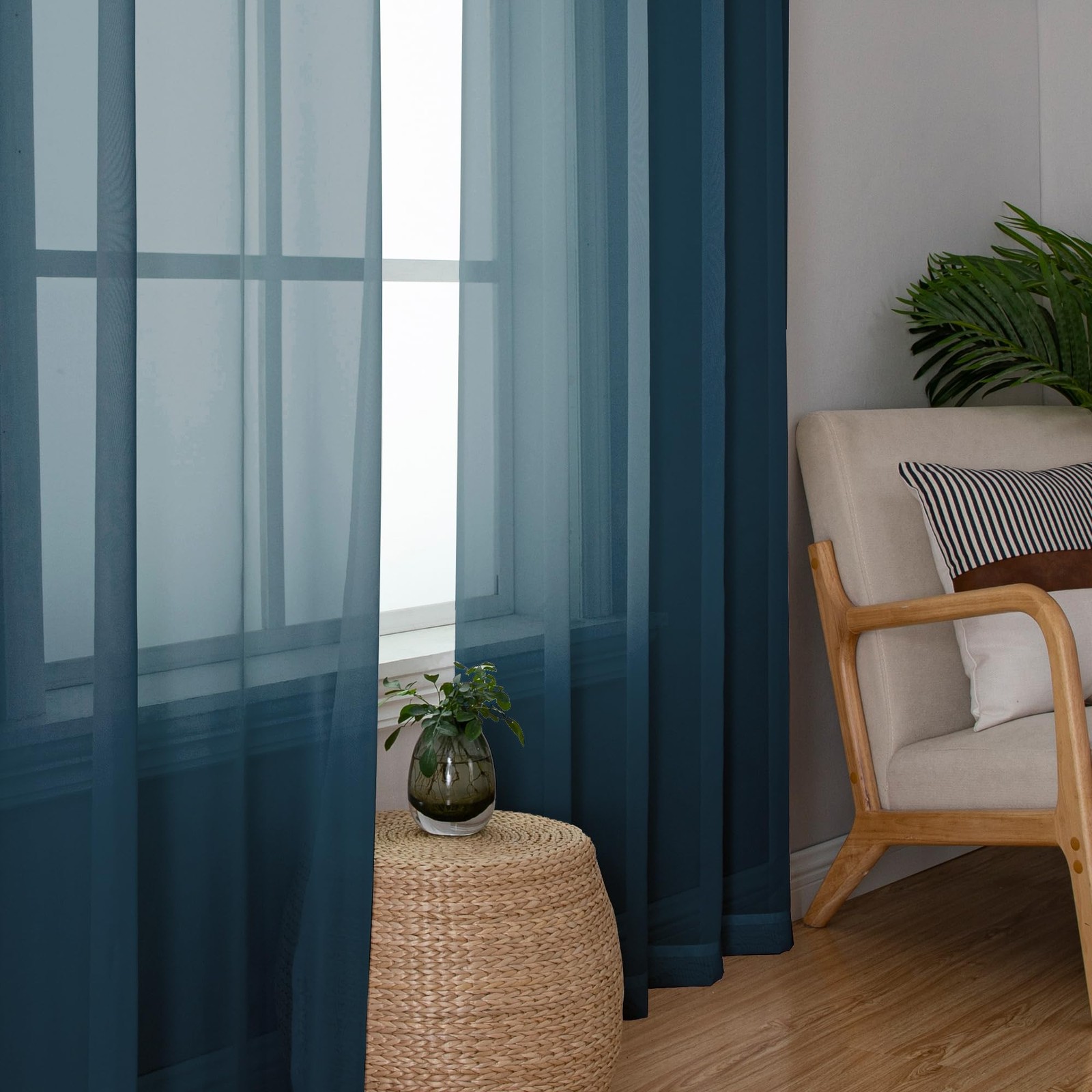 Simplebrand Dusty Blue Valances 14 Inches Long for Living Room Pocket 2 Panel Li