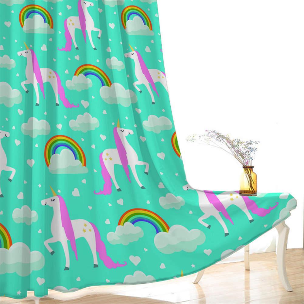 Colorful Fish Blue Big School Printing 3D Blockout Curtains Fabric Window