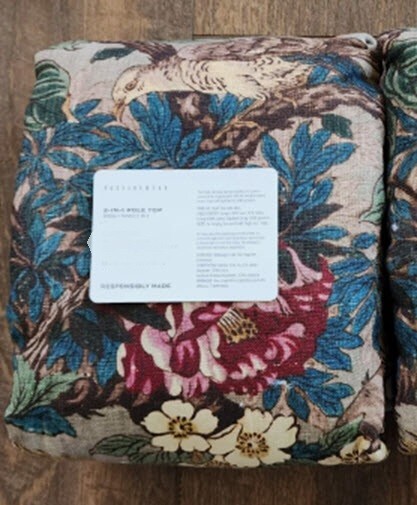 Pottery Barn Pheasant Bird Drapes Set 2 Floral Neutral 50x 84 Blackout Pair New.