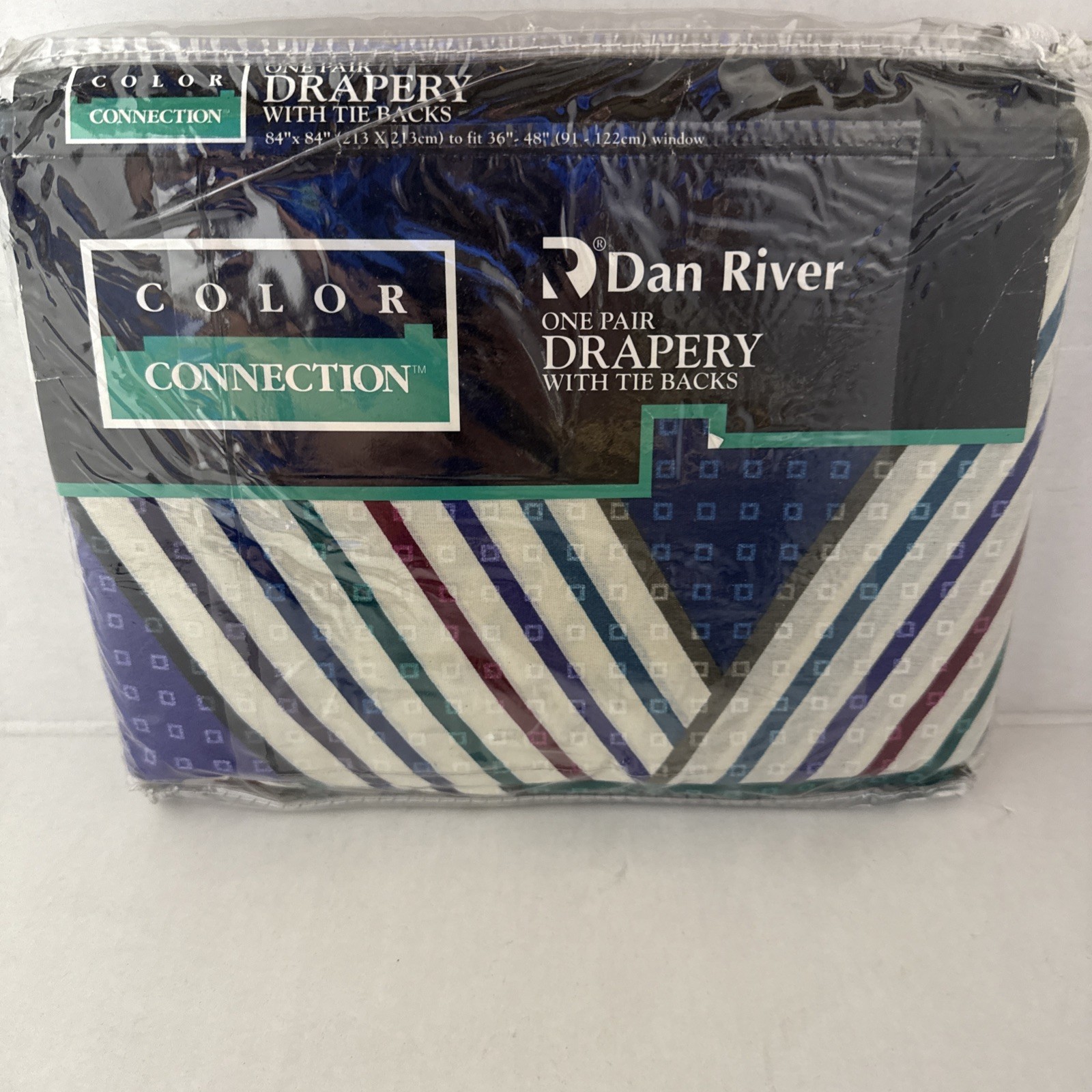 Vintage Dan River Pair Of 1980’s Drapery With Tie Backs – New In Package