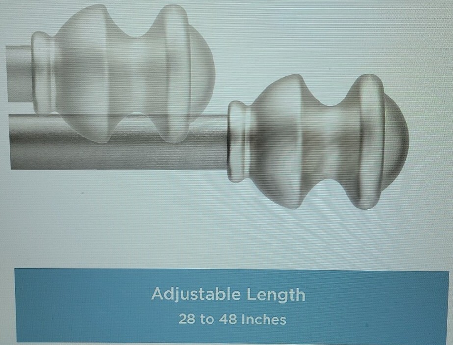 Kenney Kendall Standard Decorative Window Curtain Rod, KN71716, 28-48.” New