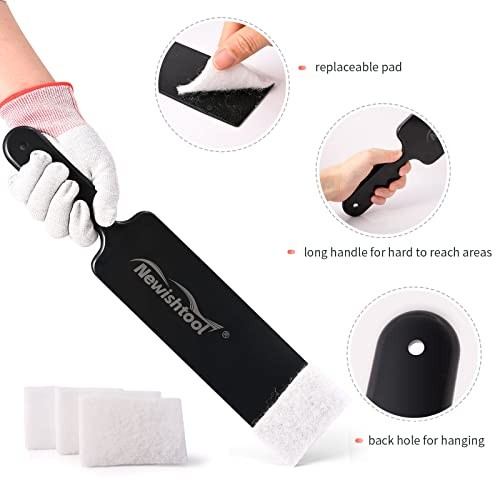 Window Tint Tools Bulldozer Squeegee Kit Wide Mouth & Scrubber Paddle Black