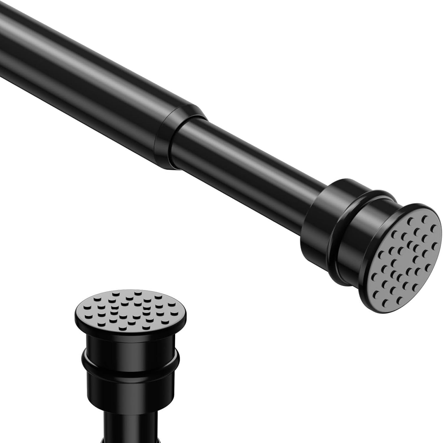 Spring Tension Rods 28-48 Inches No Drill Tension Curtain Rods Black Spring