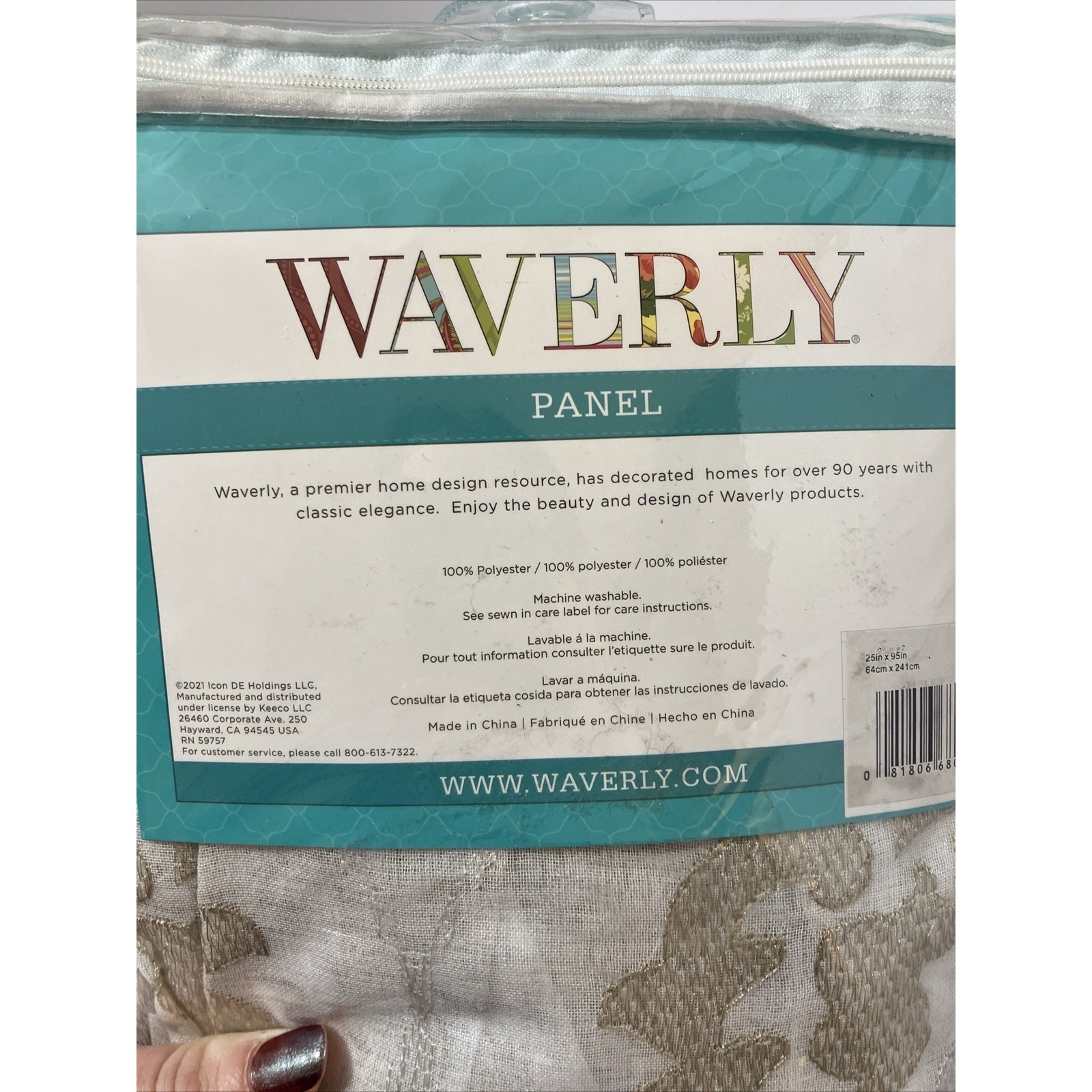 Pinch Pleated Window Panel Waverly Velero Embroidered Sheer 95in Gold Silver