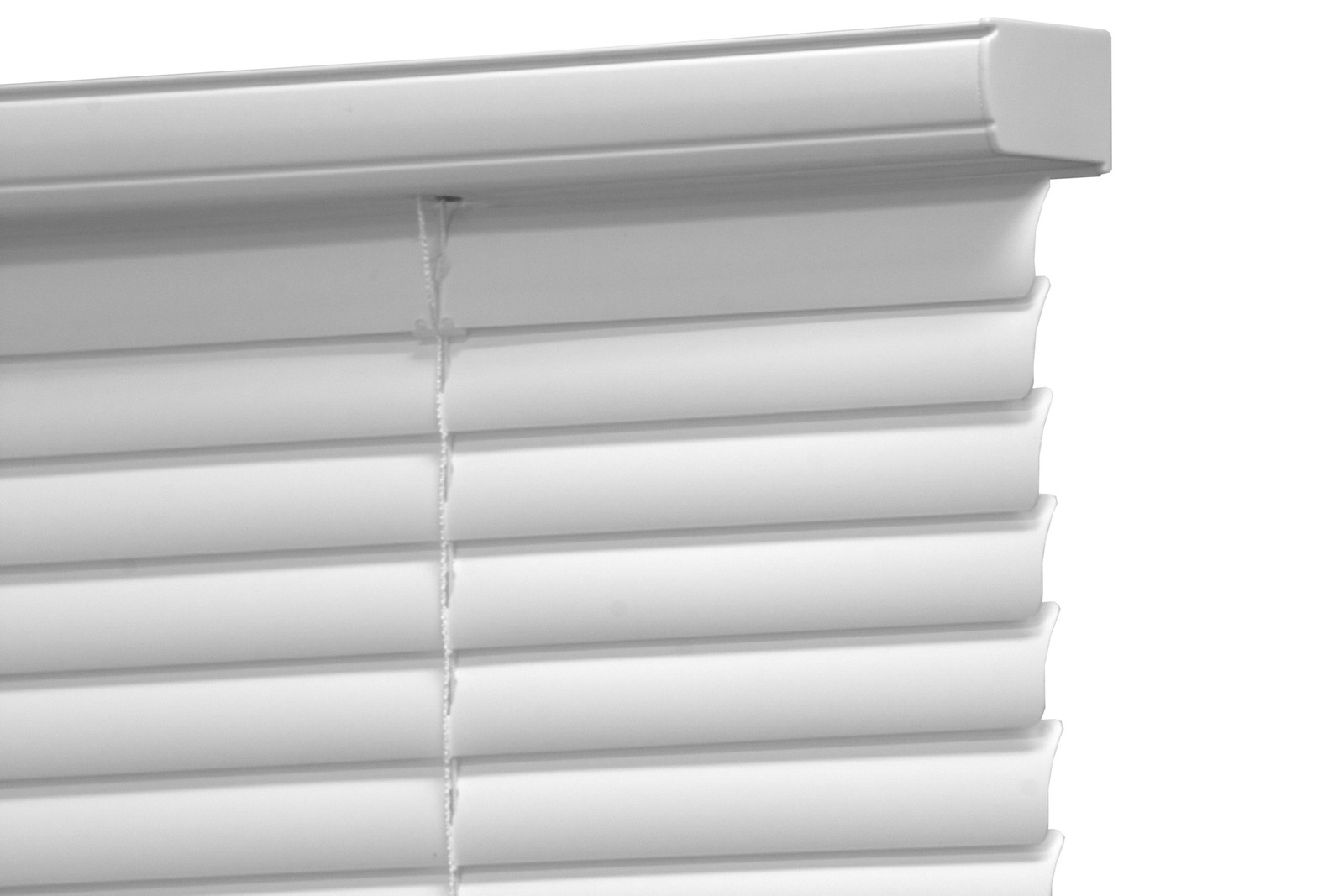 Cordless Room Darkening Vinyl Mini Blinds, Horizontal Slats, White, 34 Inch
