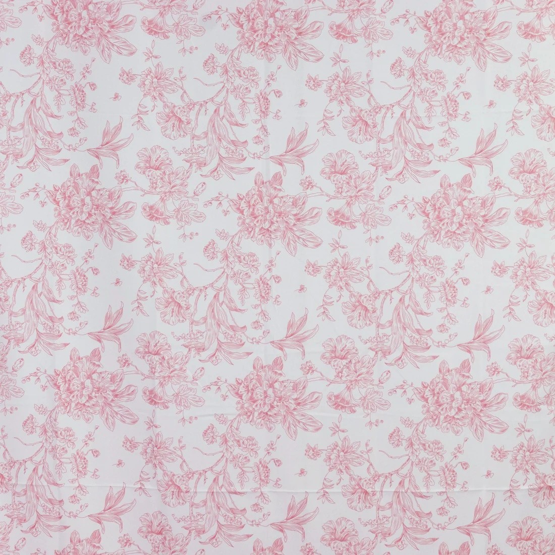 White Pink 5ft x 10ft French Toile Polyester Backdrop Curtain with Rod Pockets