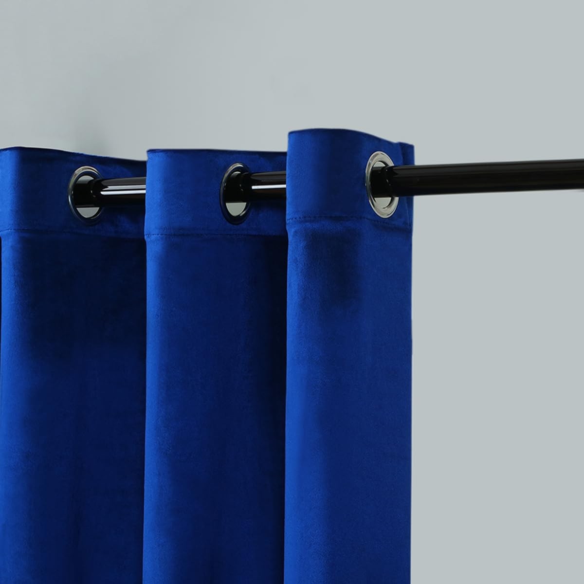 Elkca Luxury Royal Blue Velvet Window Curtain For Living Roomgrommet Top2
