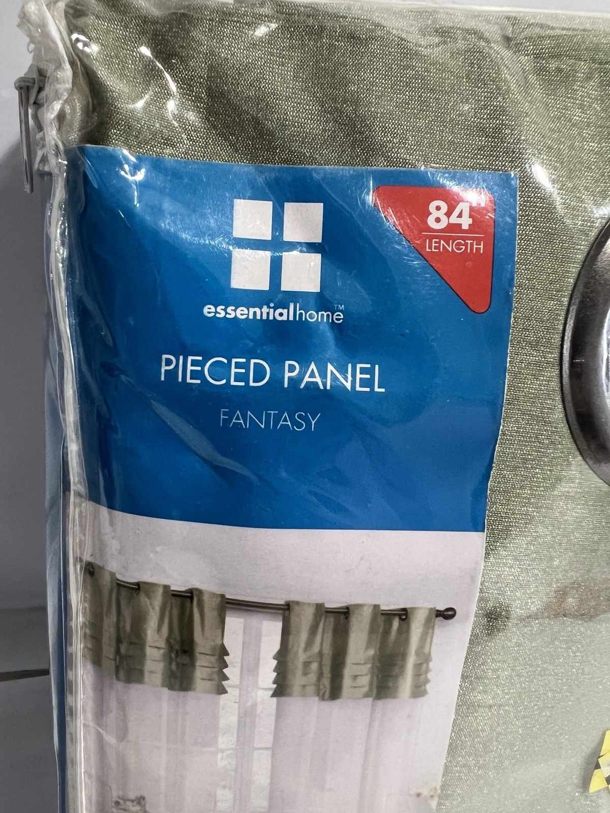 Essential Home Pieced Panel Fantasy Window Curtain Set – Sage 54×84″